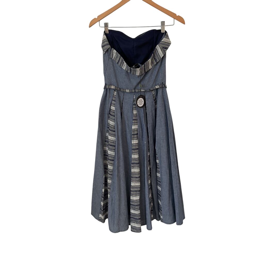 Eva Franco Charity dress size 2 strapless belted fit and flair nwt - Picture 9 of 12